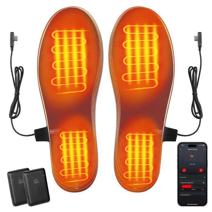 App-Controlled Heated Insoles with 3 Heat Settings and Full-Surface Heating