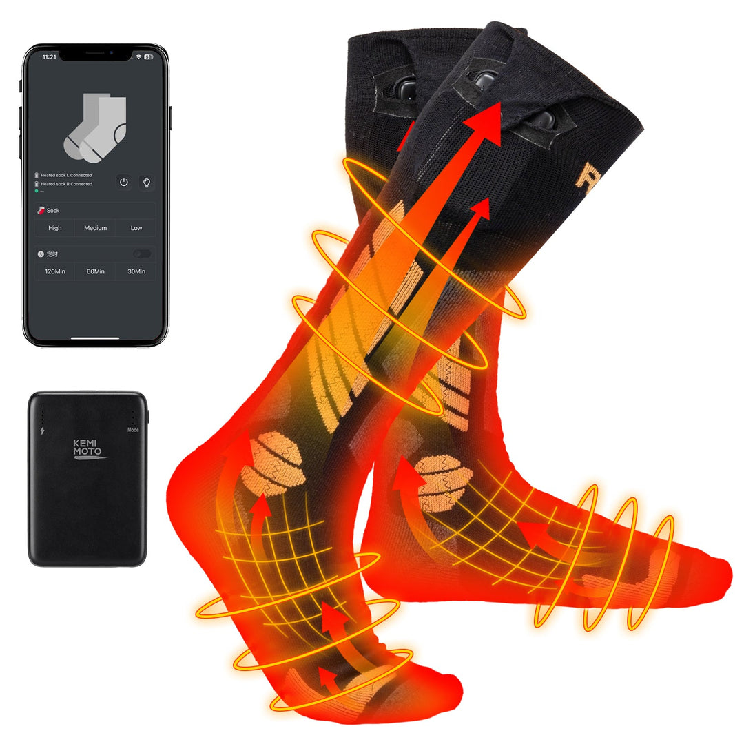 Waschbar Heizsocken mit Vollfuß- und Zehenheizung