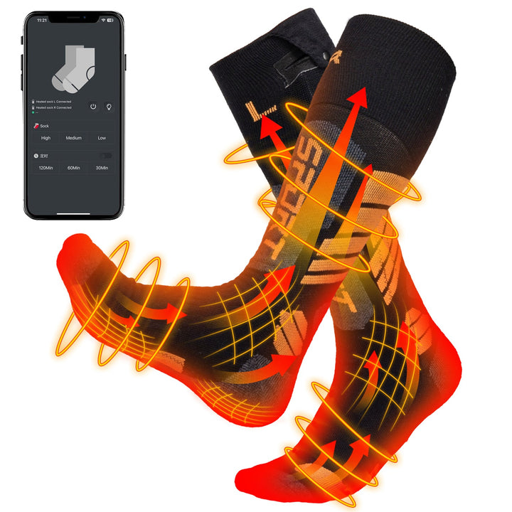 Waschbar Heizsocken mit Vollfuß- und Zehenheizung