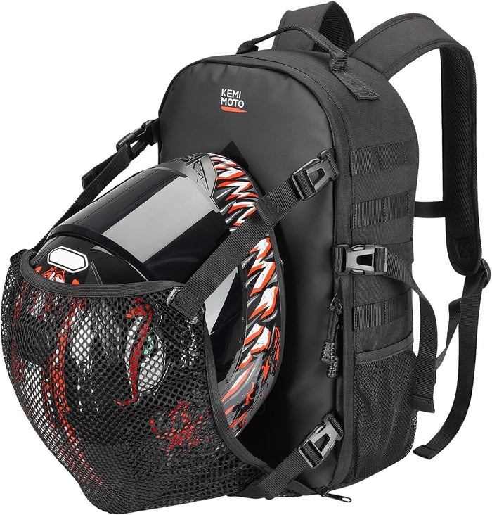 20L Motorcycle Helmet Backpack with Hidden Helmet Net