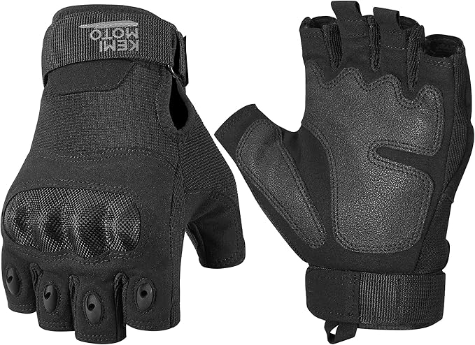 Motorradhandschuhe Herren - Kohlefaser-Knöchelschutz, Touchscreen, Atmungsaktiv