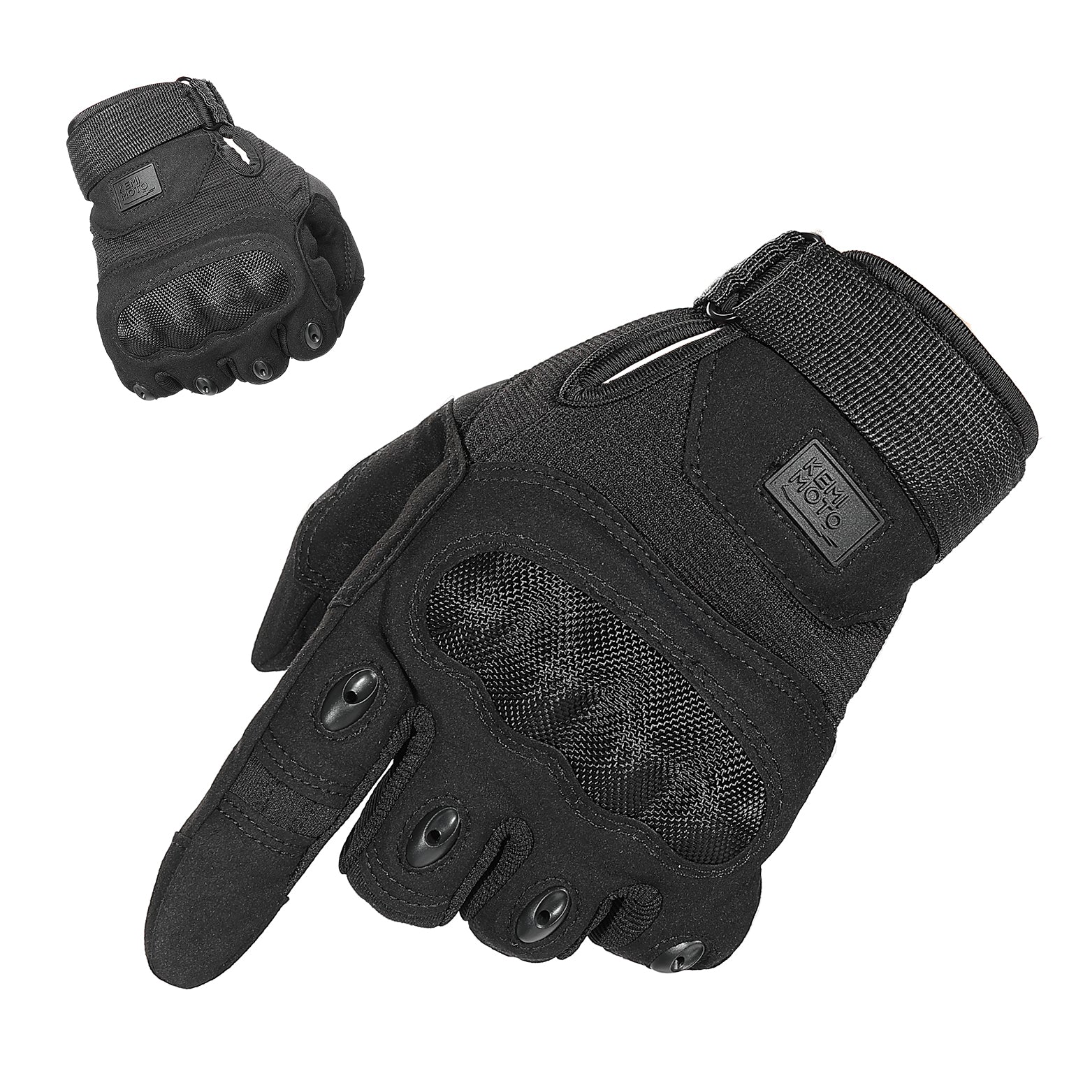 KEMIMOTO Taktische Handschuhe mit Kohlefaser Knöchelschutz & Touchscreen – DE Kemimoto