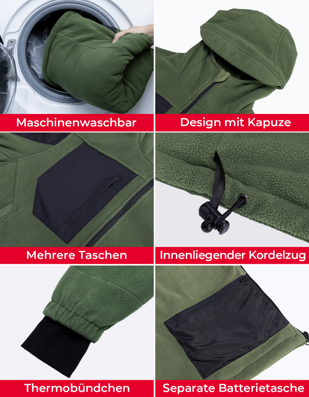 Taktische Beheizte Jacke mit 8 Heizzone