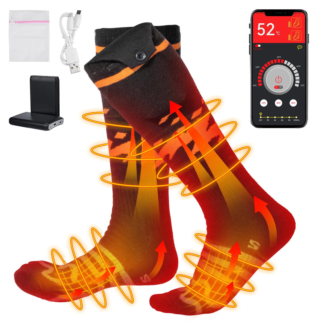 3.7V Elektrische Heizsocken mit Akku 4000mAh und APP Fernbedienung