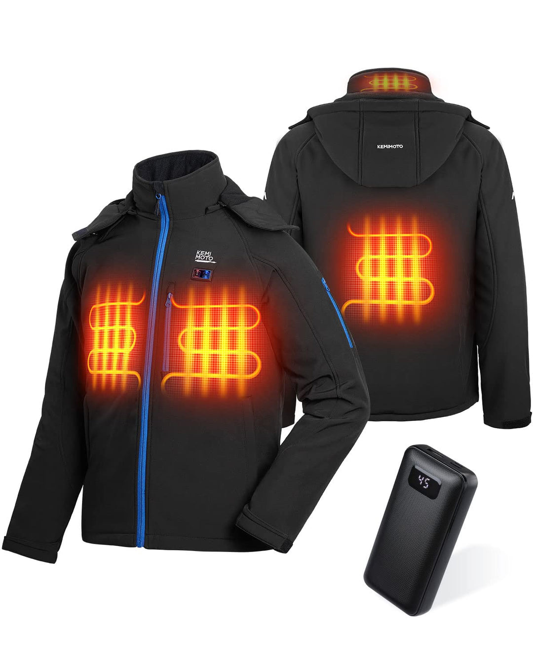 Beheizte Jacke mit 4 Heizzone und 3 Einstellbare Heizstufe