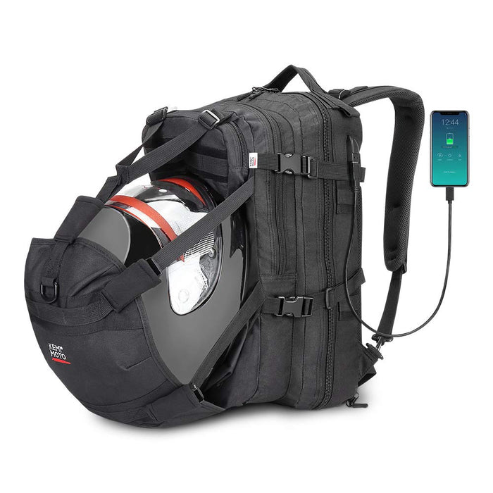 37L Motorradhelm Rucksack mit USB-Ladeanschluss