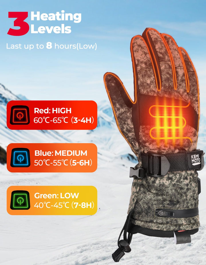 Beheizbare Handschuhe in Camouflage mit 2500mAh Akku