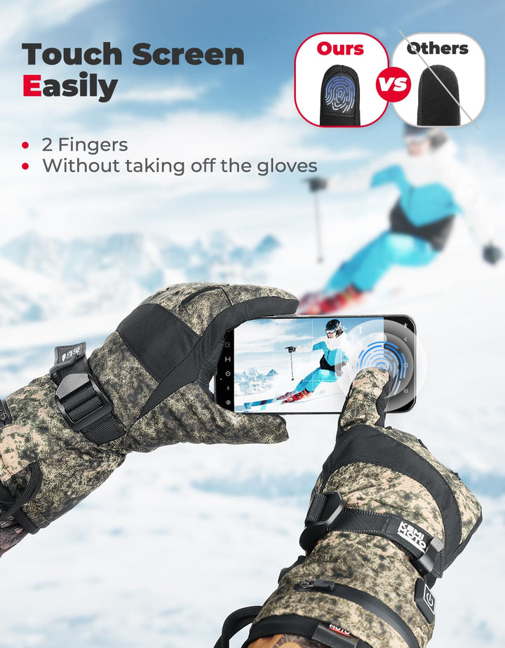 Beheizbare Handschuhe in Camouflage mit 2500mAh Akku
