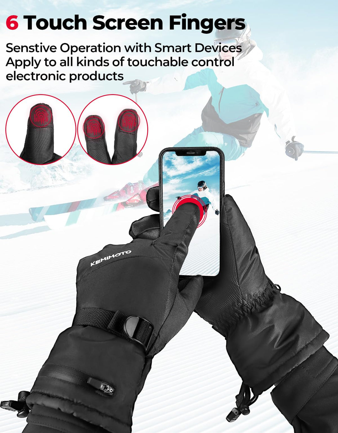 Winter Motorradhandschuhe Touchscreen Wasserdicht
