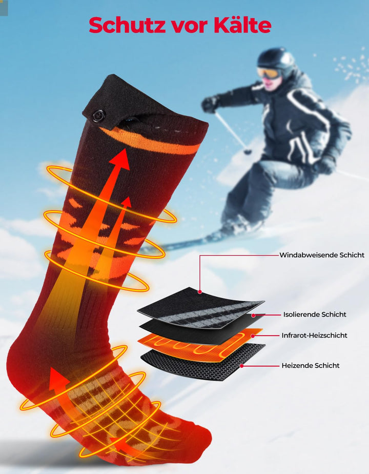 3.7V Elektrische Heizsocken mit Akku 4000mAh und APP Fernbedienung