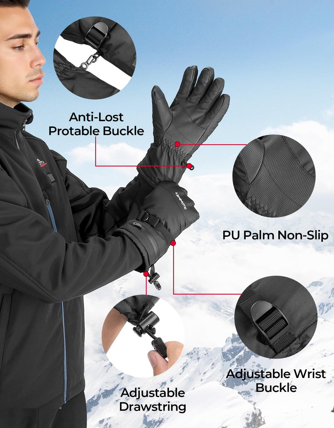 Winter Motorradhandschuhe Touchscreen Wasserdicht