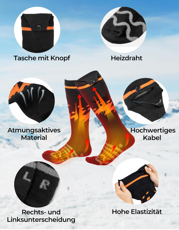 3.7V Elektrische Heizsocken mit Akku 4000mAh und APP Fernbedienung