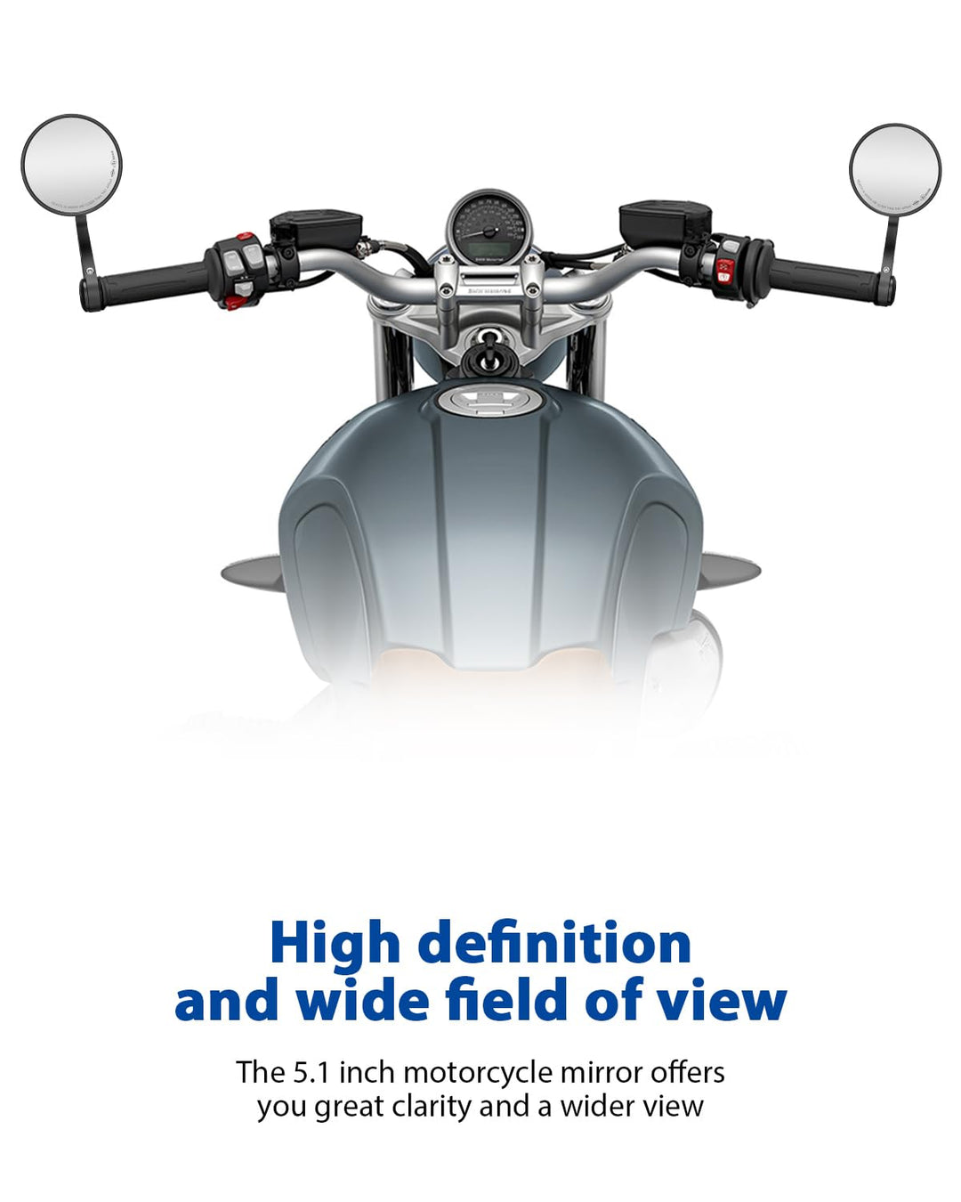 Lenkerendenspiegel Motorrad 360°drehbarer, CNC Spiegelstange