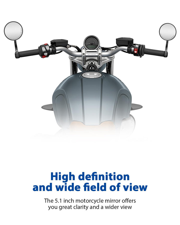 Lenkerendenspiegel Motorrad 360°drehbarer, CNC Spiegelstange