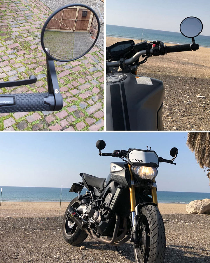 Lenkerendenspiegel Motorrad 360°drehbarer, CNC Spiegelstange