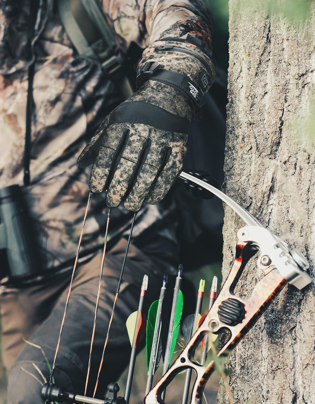 Beheizbare Handschuhe in Camouflage mit 2500mAh Akku