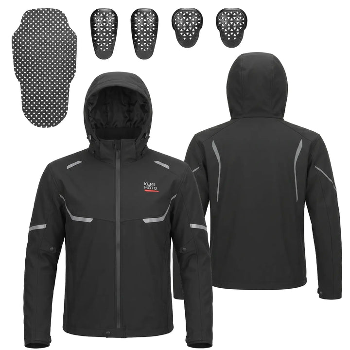 2-in-1 Motorradjacke mit CE-Protektoren und Innenfutter