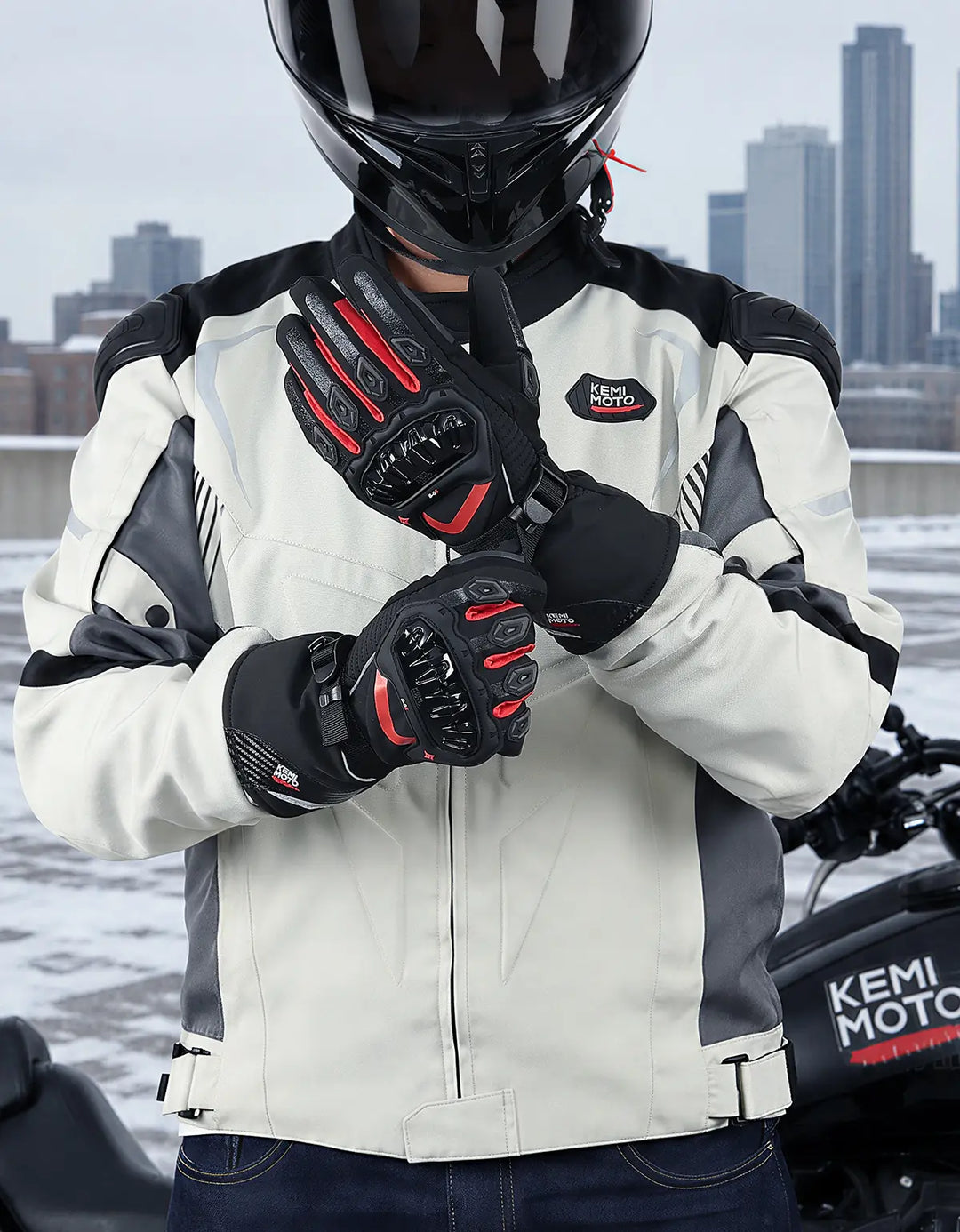 Wasserdichte Winter-Motorradhandschuhe mit Grip & Touchscreen