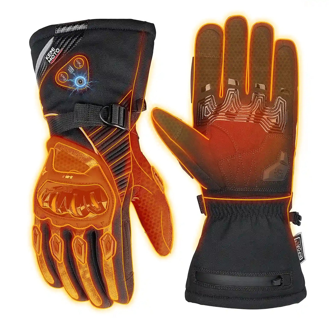 Beheizbare Motorradhandschuhe mit Hybrid-Strom & Magnetanschluss
