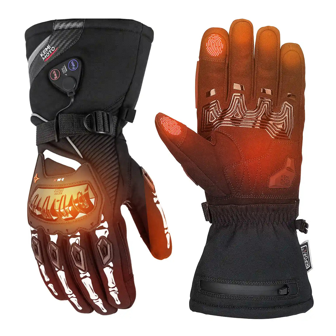 Beheizbare Motorradhandschuhe mit Hybrid-Strom & Magnetanschluss