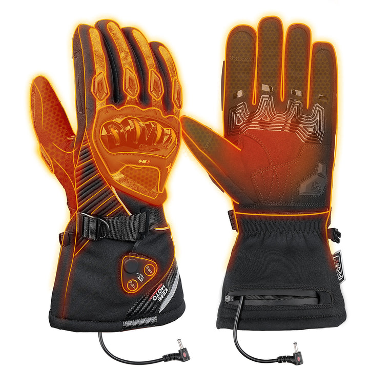 Beheizbare Motorradhandschuhe mit Hybrid-Strom & Magnetanschluss