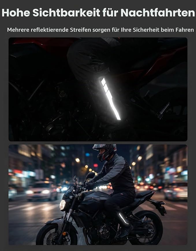 Pantalon de moto pour homme avec poches pour protections CE