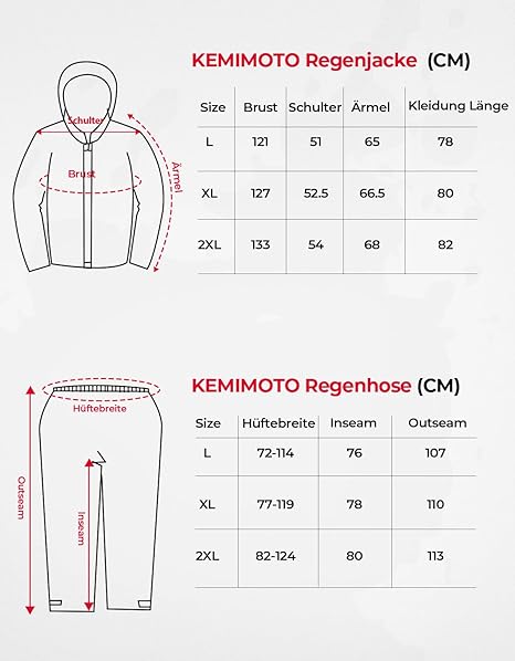 Motorrad Regenanzug für Herren wasserdicht & winddicht