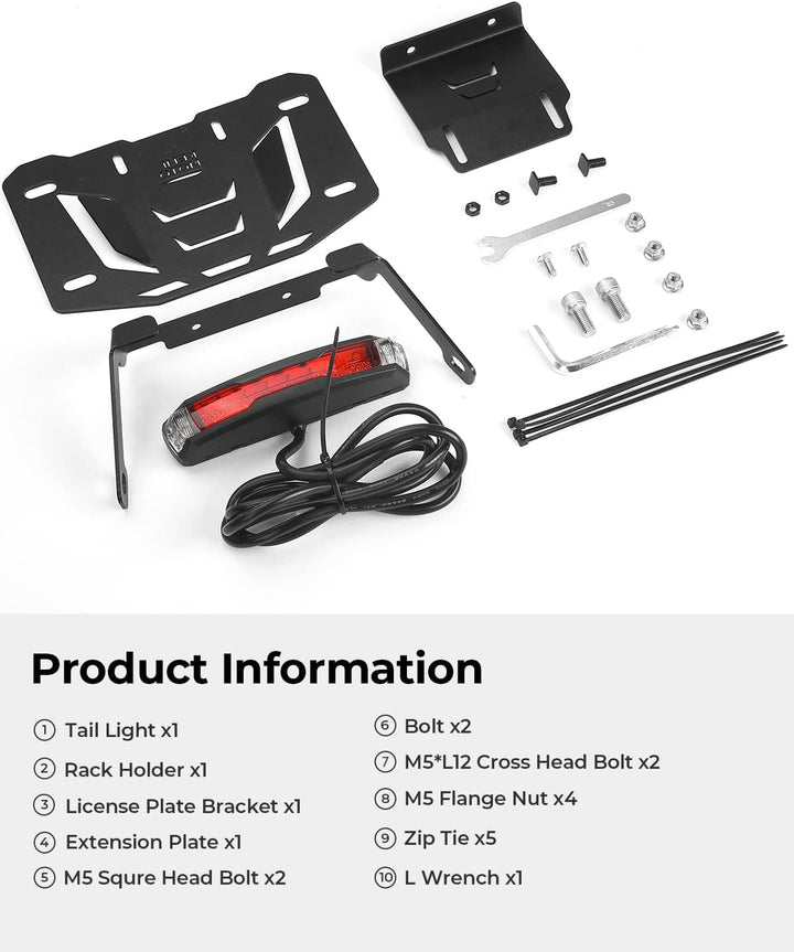 Motorcycle License Plate Bracket with LED Signal Light