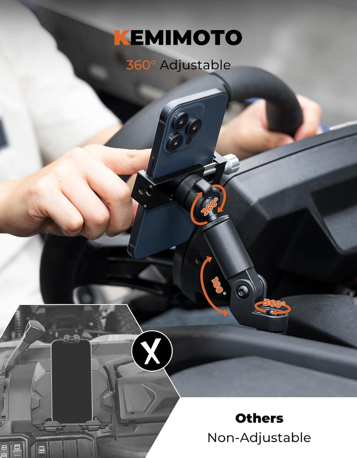 360° Verstellbare CNC Handyhalterung für Can-Am Maverick X3 / MAX