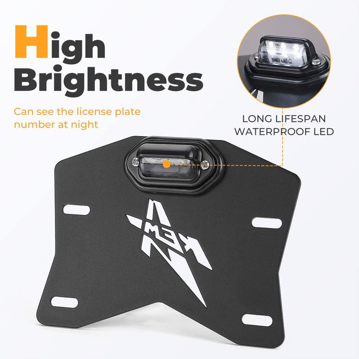 Kit universal de soporte para matrícula con LED, compatible con Can-Am y Polaris