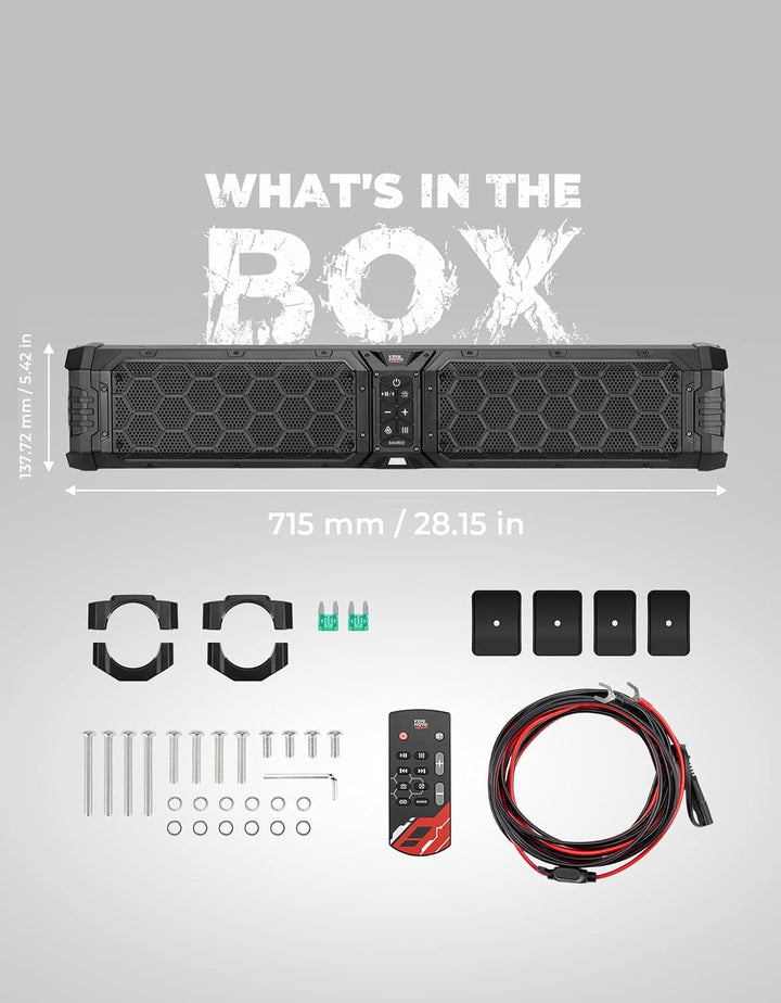 KEMIMOTO Midnight 70 Gen2 UTV soundbar za Can-Am i Polaris, 680 W, IP66