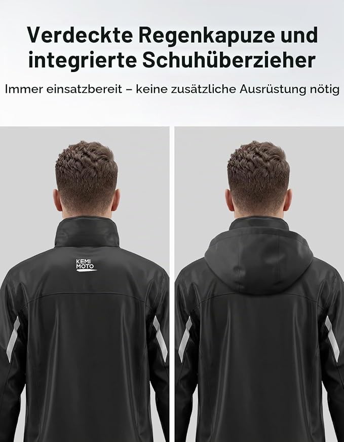 Wasserdichter Motorrad-Regenanzug für Herren mit atmungsaktivem Rückenbereich