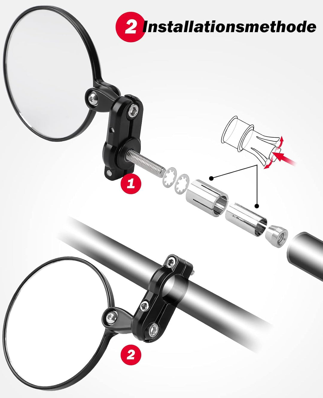 CNC Lenkerendenspiegel für Motorrad & Scooter