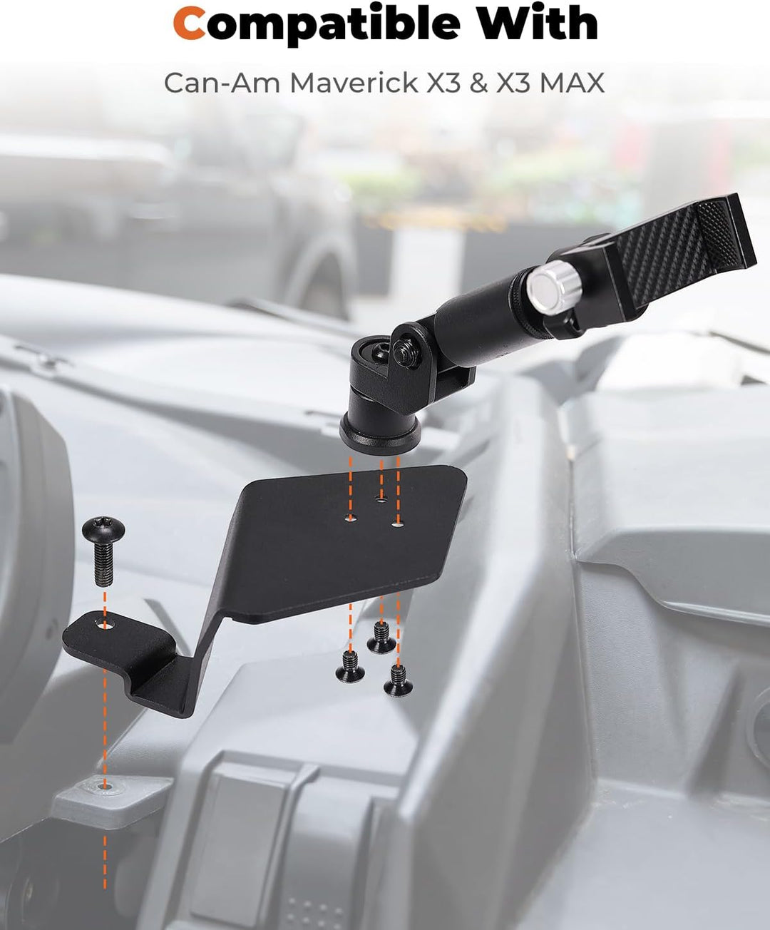 360° Verstellbare CNC Handyhalterung für Can-Am Maverick X3 / MAX