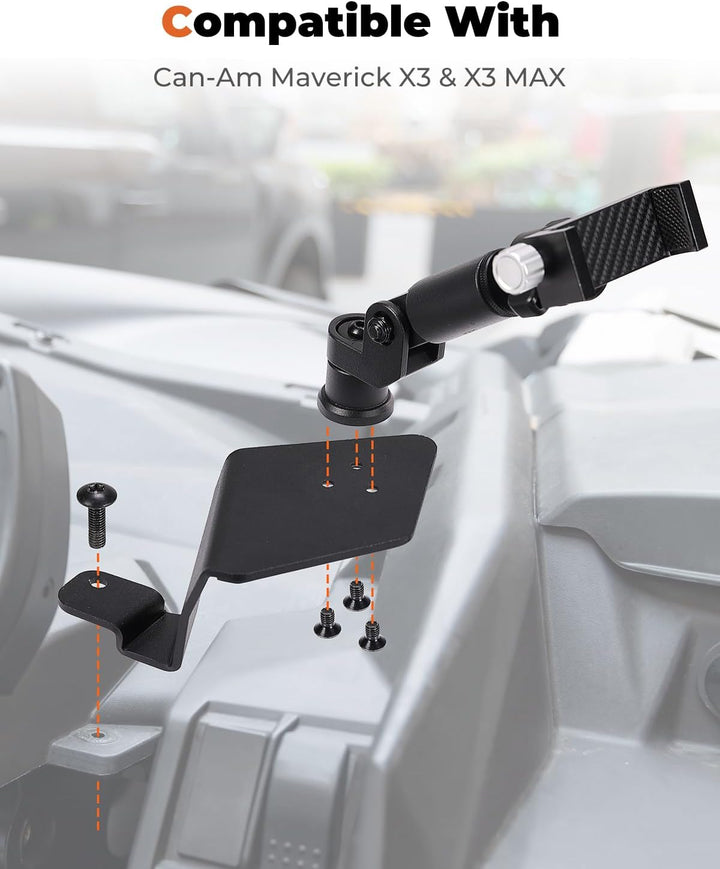 360° Verstellbare CNC Handyhalterung für Can-Am Maverick X3 / MAX