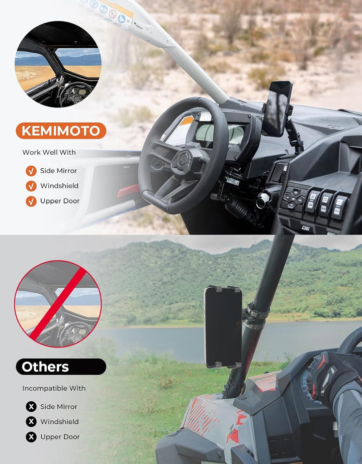 360° Verstellbare CNC Handyhalterung für Can-Am Maverick X3 / MAX