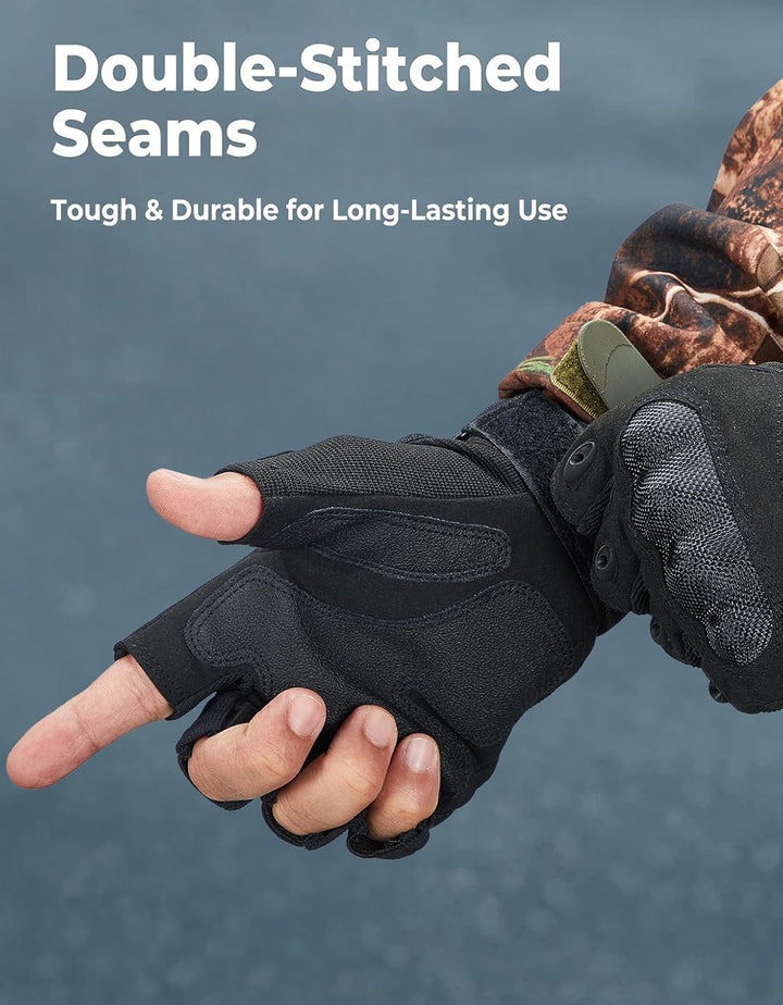 Motorradhandschuhe Herren - Kohlefaser-Knöchelschutz, Touchscreen, Atmungsaktiv