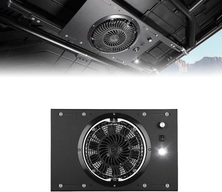 KEMIMOTO 12V UTV Ventilator mit LED-Kabinenlicht und 930 CFM Luftstrom