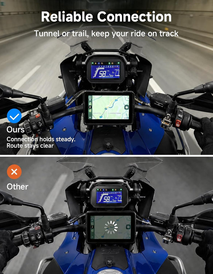 Motorcycle Screen with CarPlay & Android Auto