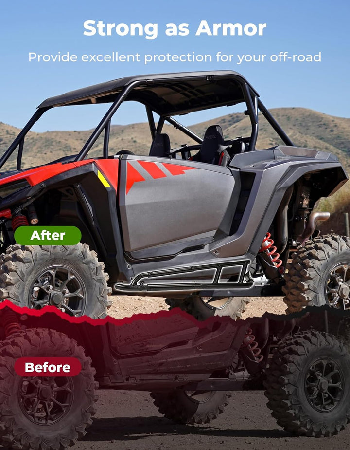 Barras laterales de acero de alta resistencia y protectores laterales para Polaris RZR XP 1000/XP 4 1000 2024-2025, 2 plazas