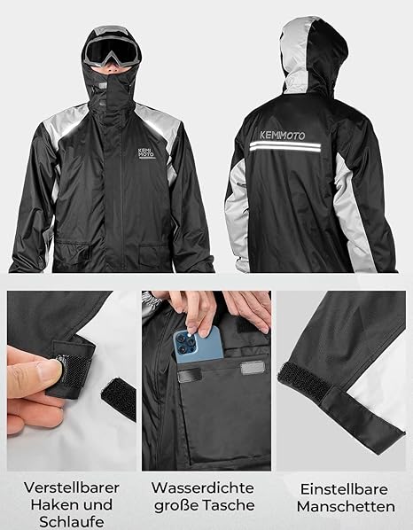 Motorrad Regenanzug für Herren wasserdicht & winddicht