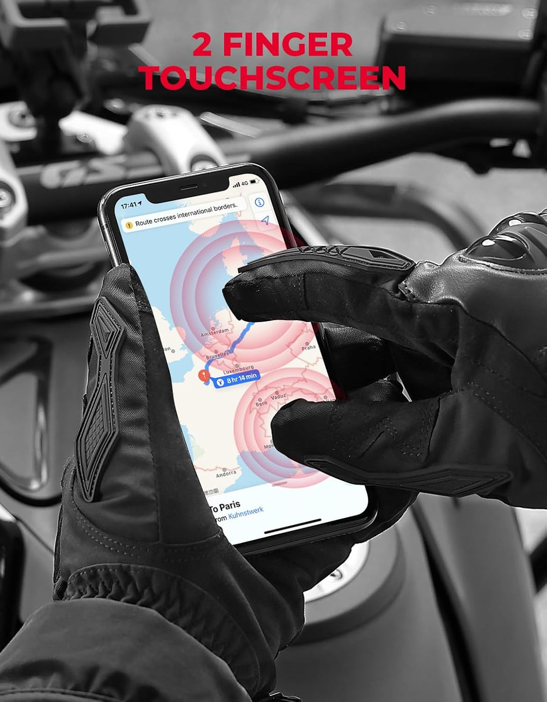 Winter Motorradhandschuhe mit Touchscreen & Windschutz