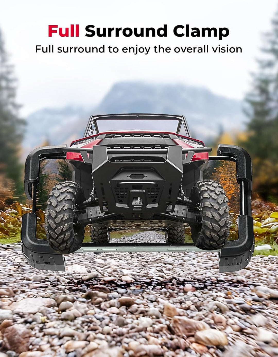 Handyhalterung für Polaris Ranger 1000 / XP / Crew XP, Stoßfeste Mobiltelefon-Halterung passend für 4,7" - 7,0" Zoll Smartphones