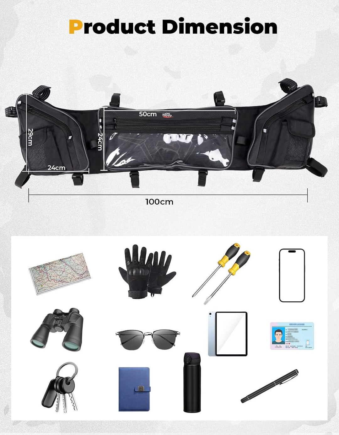 UTV Dach-Aufbewahrungstasche Überkopf-Aufbeahrungstasche für Polaris RZR XP 1000 / 4 (2024-2025)