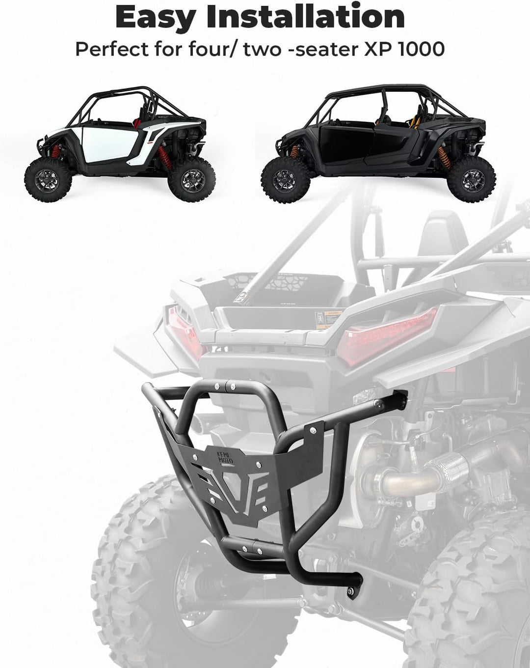 Parachoques trasero de acero de alta resistencia para el Polaris RZR XP 1000/4 de 2024-2025