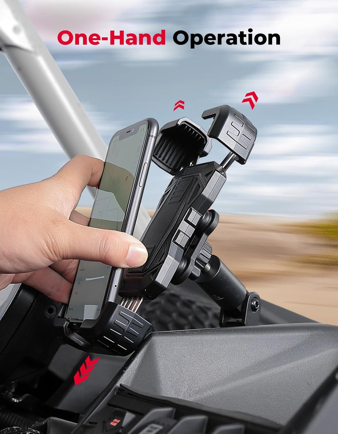 X3 Handyhalterung Aluminium Anti-Vibration 360° Verstellbarer Halter für Can-Am Maverick X3 & Max