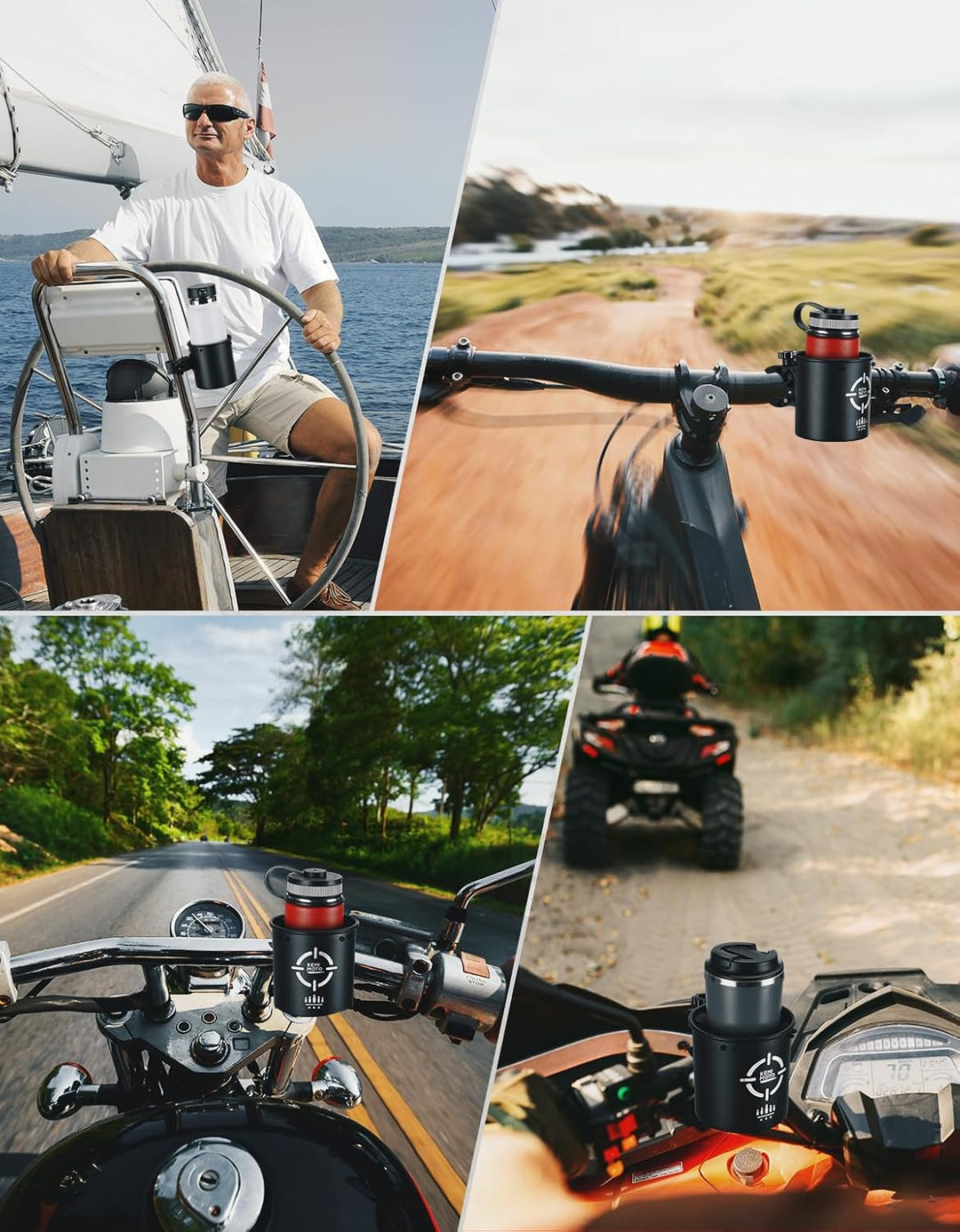 Getränkehalter für Motorrad & UTV mit Metallklemme