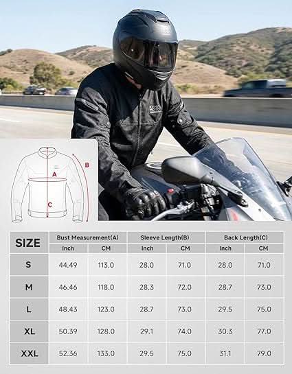 Sommer Motorradjacke für Herren – Atmungsaktiv mit CE-zertifizierten Protektoren