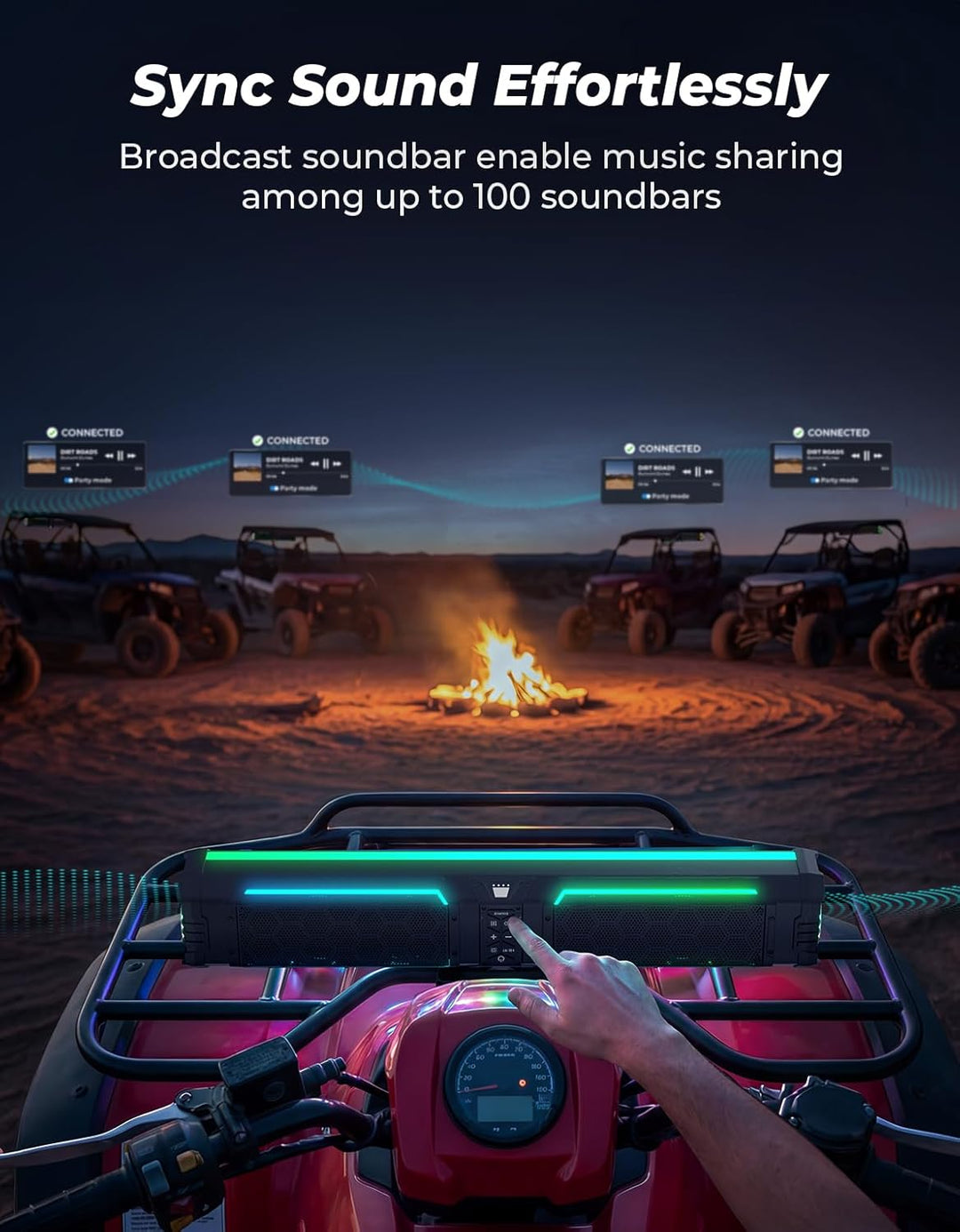KEMIMOTO Midnight 80 Gen2 UTV Soundbar für Can-Am & Polaris