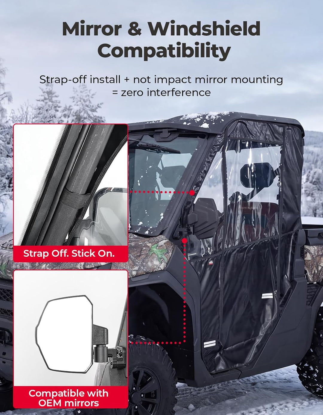 UTV-Kabinenverkleidung mit weichen Volltüren für den CFMOTO UFORCE U10 Pro